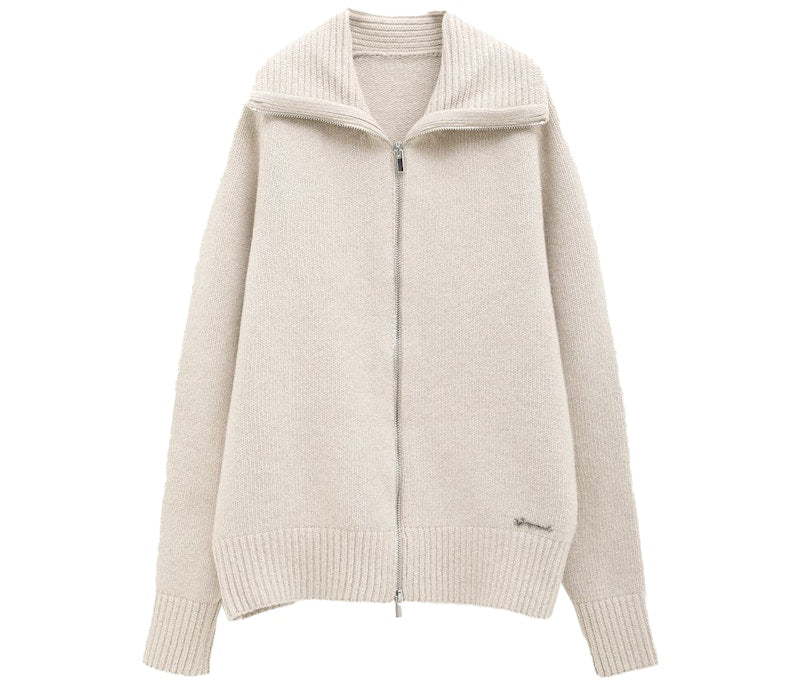 Jacquemus Le Cardigan Meunier Zip Sweater Beige