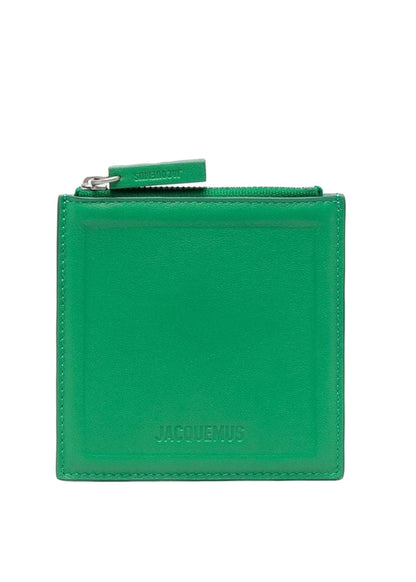 Jacquemus Le Carre Zip Up Purse Forest Green