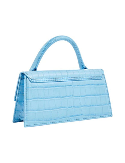 Jacquemus Le Chiquito Long Croc Embossed Light Blue