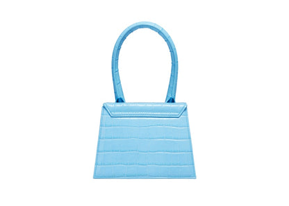 Jacquemus Le Chiquito Moyen Signature Handbag Croco Embossed Gradient Blue