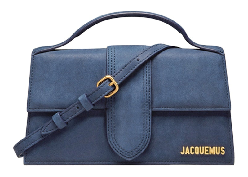 Jacquemus Le Grand Bambino Crossbody Flap Bag Nubuck Dark Navy