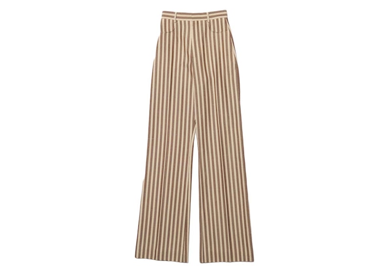 Jacquemus Le Pantalon Sauge Pants Beige Brown Stripes