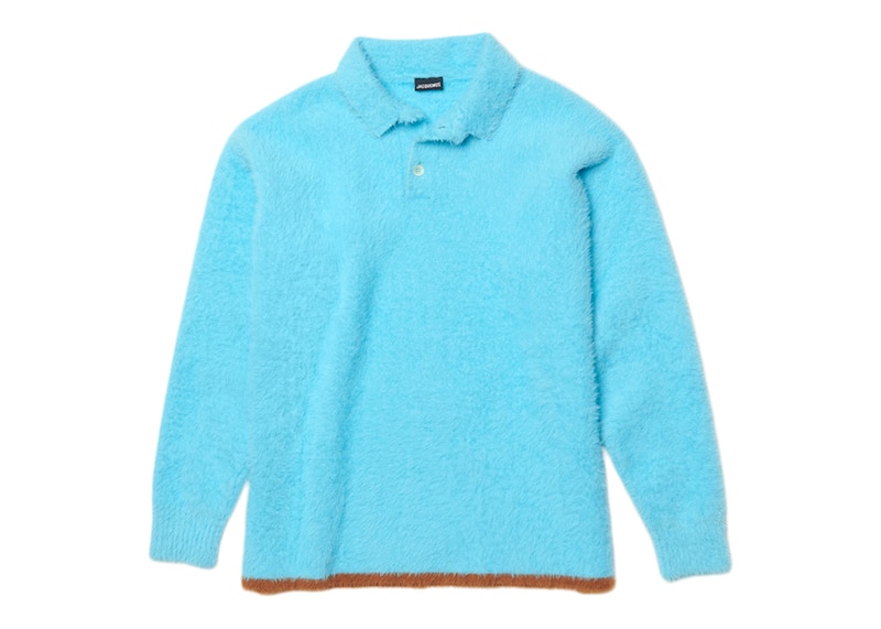 Jacquemus Le Polo Neve Fluffy Longsleeve Polo Light Blue