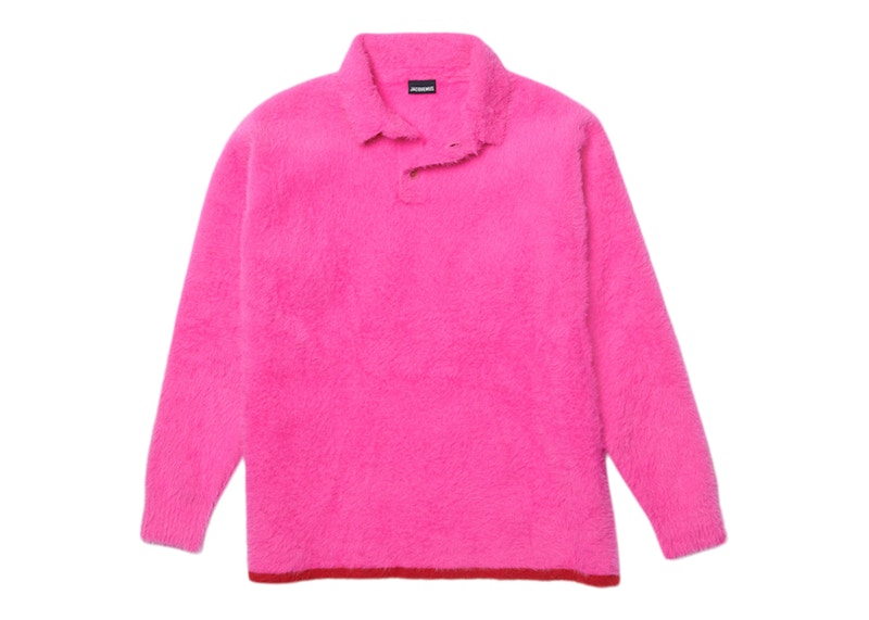 Jacquemus Le Polo Neve Fluffy Longsleeve Polo Pink