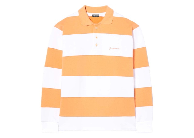 Jacquemus Le Polo Rayures Striped Rugby Shirt Multi Orange