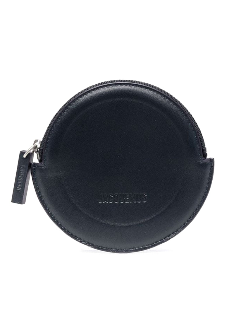 Jacquemus Le Rond Zip Up Purse Navy Blue