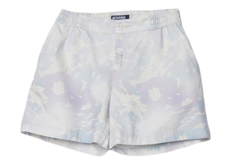 Jacquemus Le Short Calecon Elasticated Shorts Print Faded Flowers