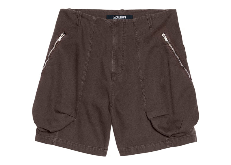 Jacquemus Le Short Cargo Croissant Dark Brown