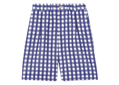Jacquemus Le Short Gelati Pleated Shorts Navy Checks