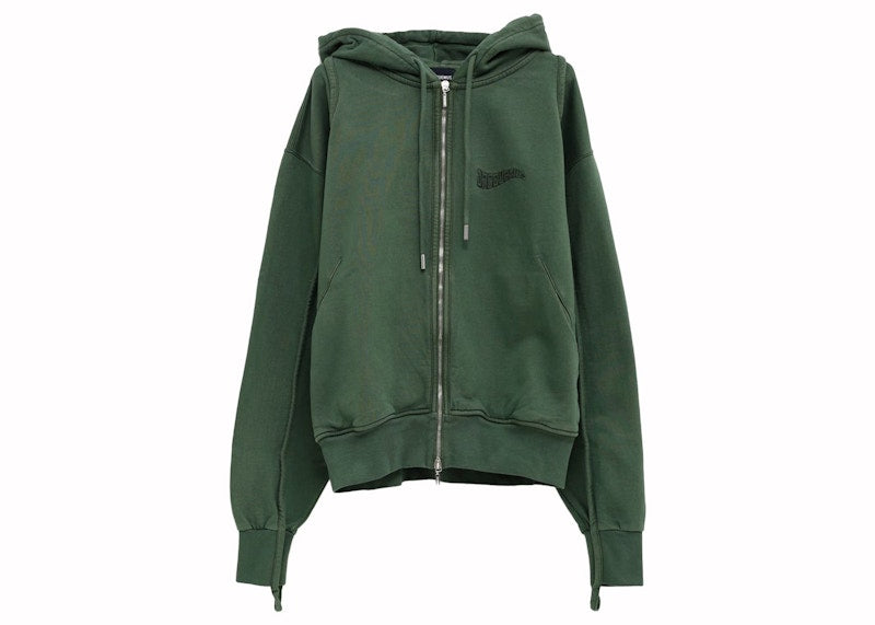 Jacquemus Le Sweater Camargue Zippé Hoodie 590 Dark Green