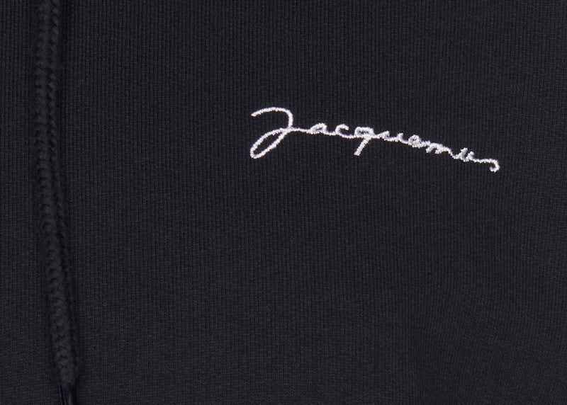 Jacquemus Le Sweatshirt Brode Embroidered Logo Hoodie Black