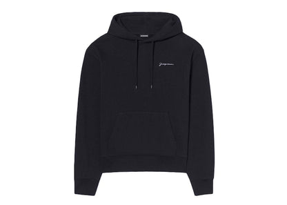 Jacquemus Le Sweatshirt Brode Embroidered Logo Hoodie Black