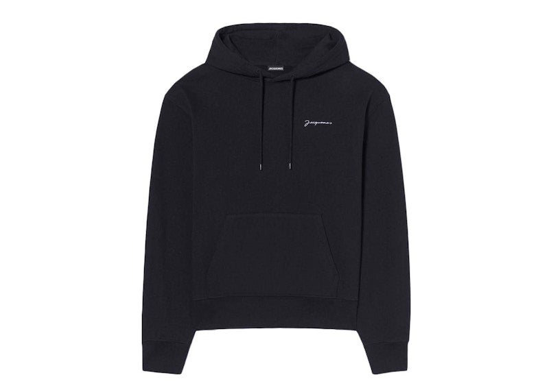 Jacquemus Le Sweatshirt Brode Embroidered Logo Hoodie Black