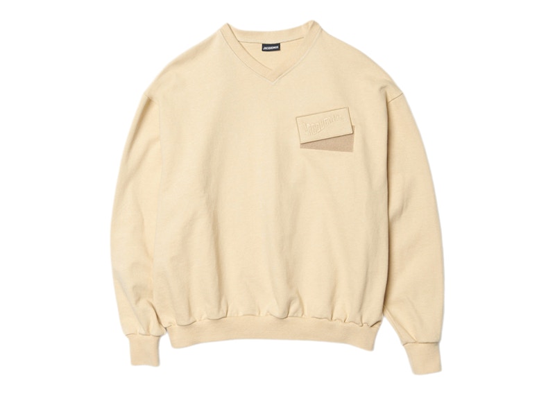Jacquemus Le Sweatshirt Santon Wavey Logo Regular Fit Sweatshirt Beige