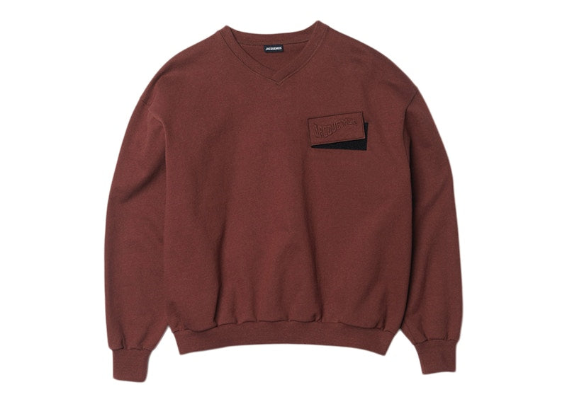 Jacquemus Le Sweatshirt Santon Wavey Logo Regular Fit Sweatshirt Dark Brown