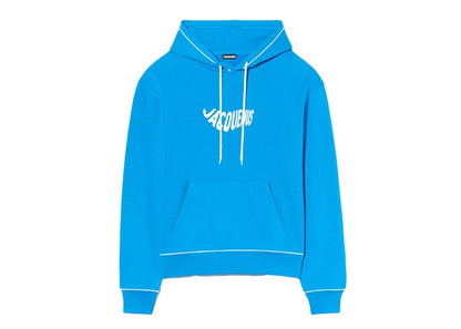 Jacquemus Le Sweatshirt Vague Print Wave Logo Hoodie Blue