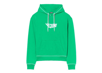 Jacquemus Le Sweatshirt Vague Print Wave Logo Hoodie Green