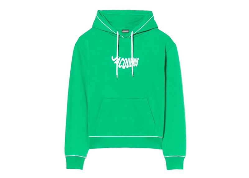 Jacquemus Le Sweatshirt Vague Print Wave Logo Hoodie Green