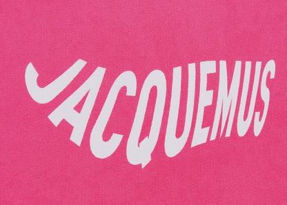 Jacquemus Le Sweatshirt Vague Print Wave Logo Hoodie Pink