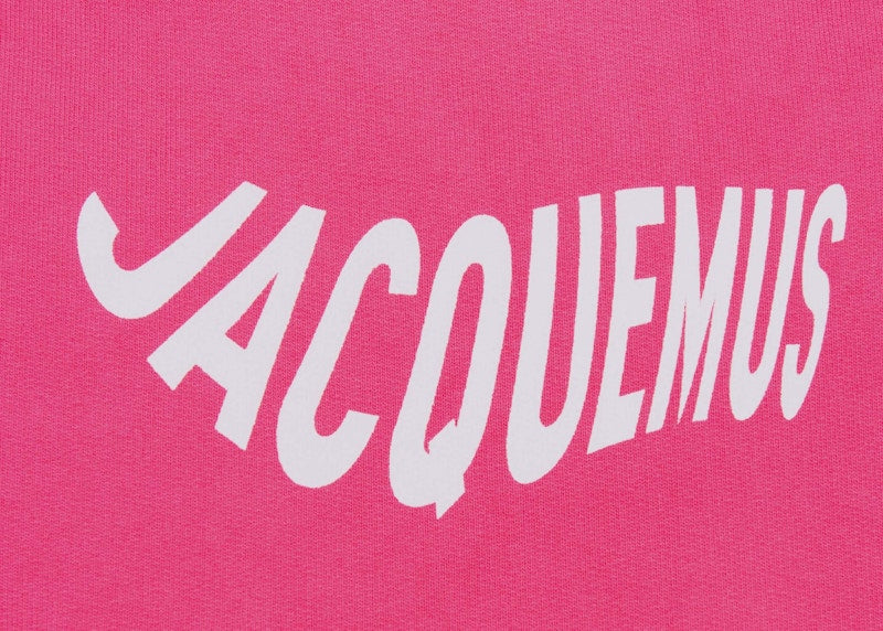 Jacquemus Le Sweatshirt Vague Print Wave Logo Hoodie Pink