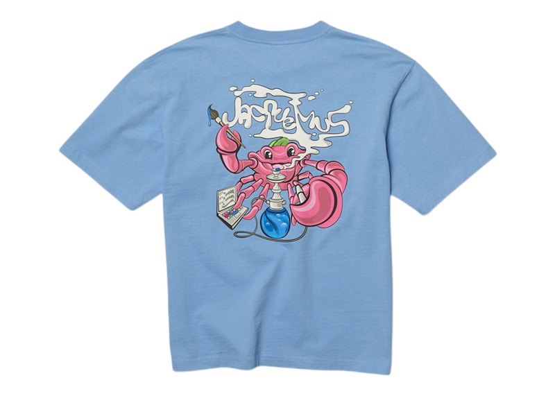 Jacquemus Le T-Shirt Crabe Crab Logo Boxy Fit T-Shirt Print Crab Light Blue