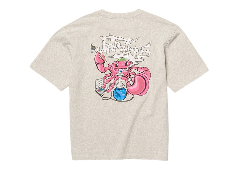 Jacquemus Le T-Shirt Crabe Crab Logo Boxy Fit T-Shirt Print Crab Light Grey