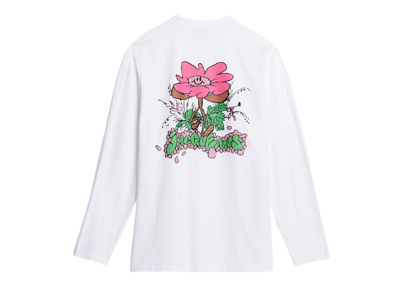 Jacquemus Le T-Shirt Desenho Manches Longues Daisy Logo Long Sleeve T-shirt Print Marguerite White