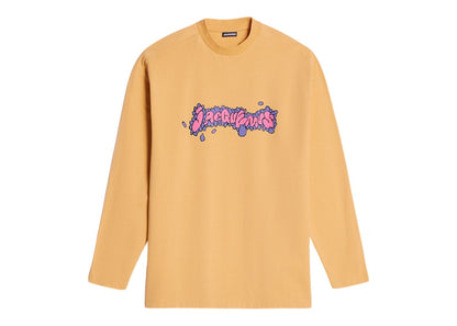 Jacquemus Le T-Shirt Desenho Manches Longues Daisy Logo Long Sleeve T-shirt Print Marguerite Yellow