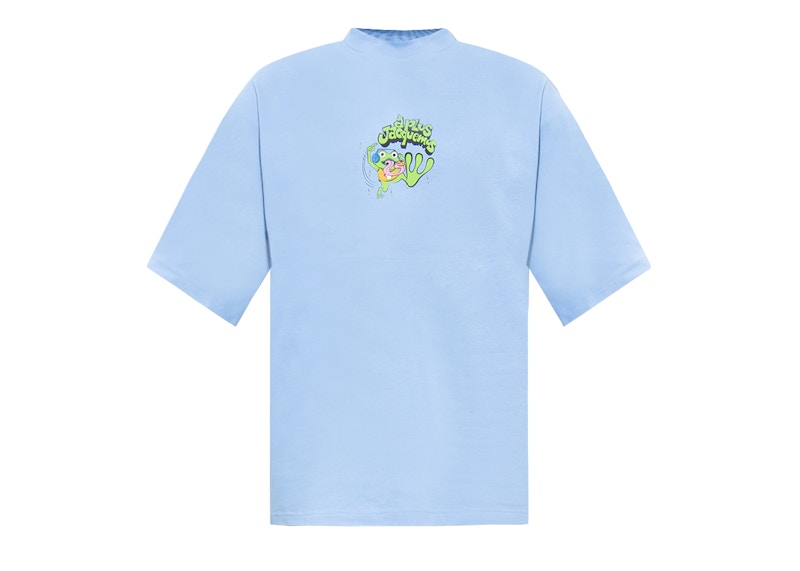 Jacquemus Le T-Shirt Grenouille Frog Print T-Shirt Light Blue