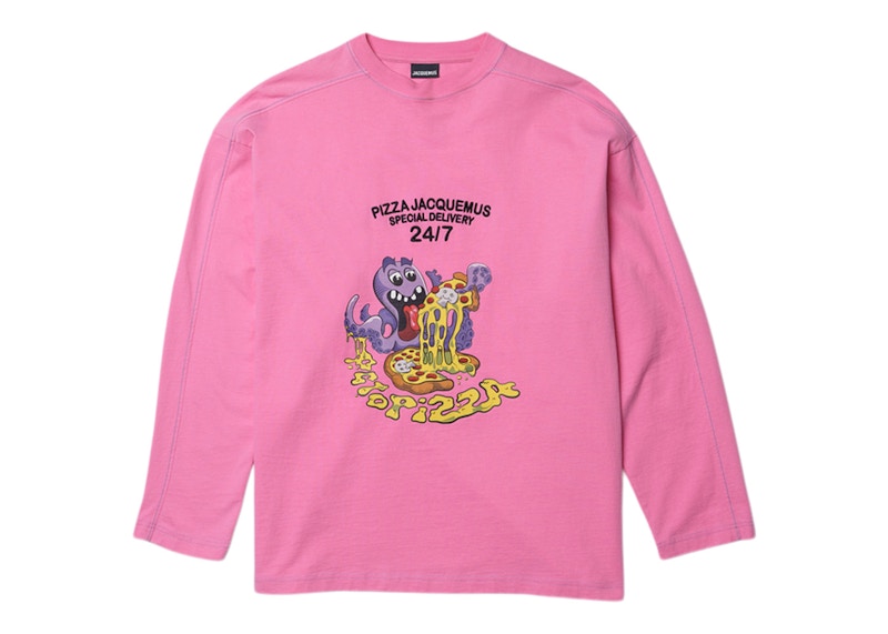 Jacquemus Le T-Shirt Octopizza Oversized Longsleeve T-Shirt Print Octopizza Pink