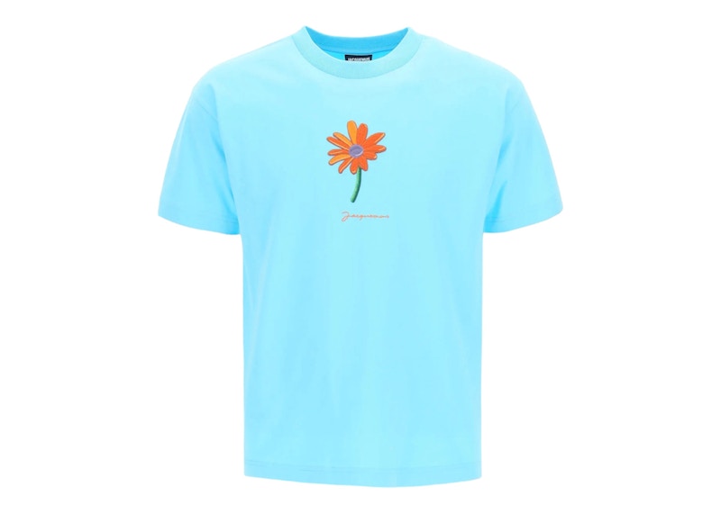 Jacquemus Le T-Shirt Pistoun Patch Marguerite T-Shirt Turquoise