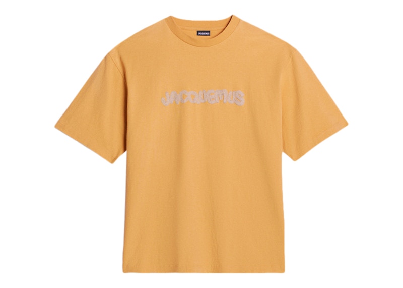 Jacquemus Le T-Shirt Raphia Logo T-shirt Print Macrame Logo Yellow