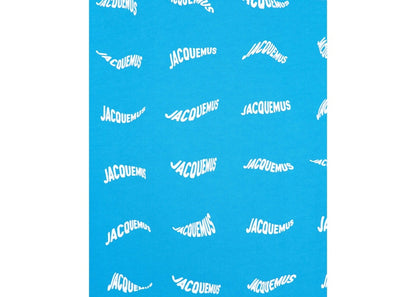 Jacquemus Le T-shirt Vague Print Wave Logo T-shirt Blue