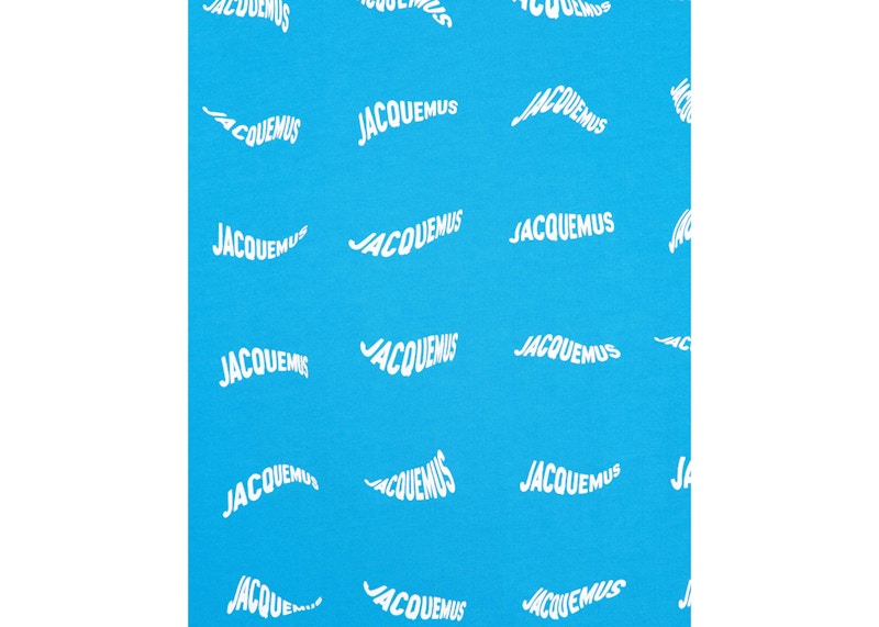 Jacquemus Le T-shirt Vague Print Wave Logo T-shirt Blue