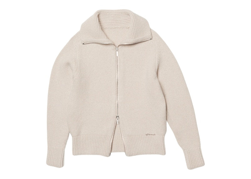 Jacquemus Le cardigan Meunier Zip-Up Cardigan Beige
