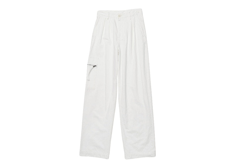 Jacquemus Le de Nimes Bicou Pleated Cargo Jeans White/Brown