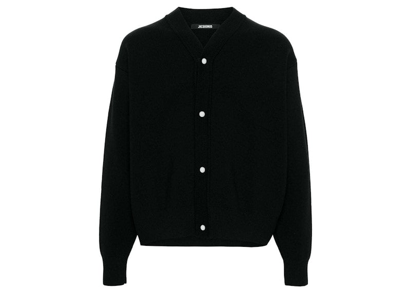 Jacquemus Press-Stud Knitted Cardigan Black
