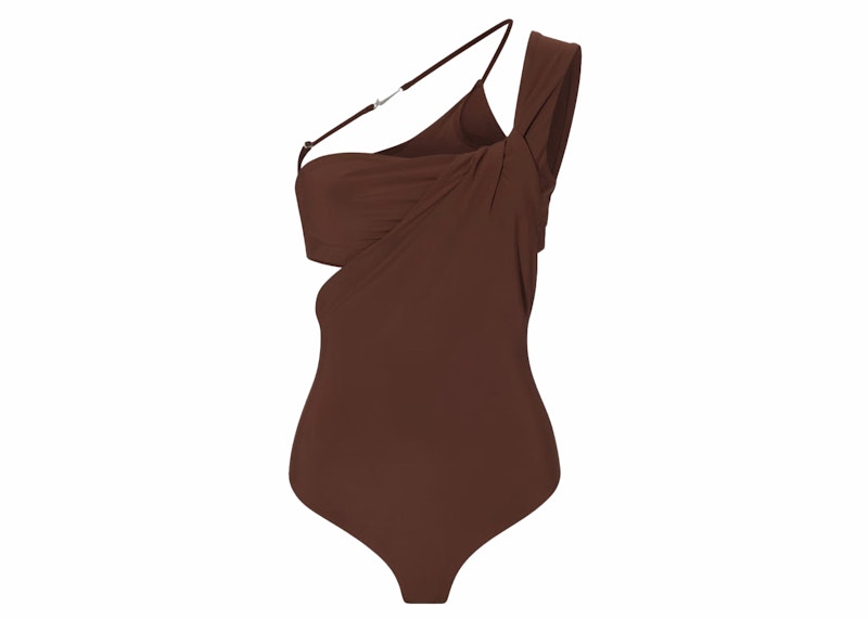 Jacquemus x Nike Le Body Drapé Dress Brown