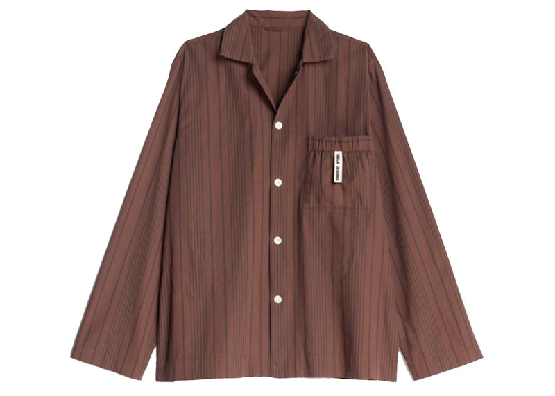 Jacquemus x Tekla La Chemise Brown Stripes