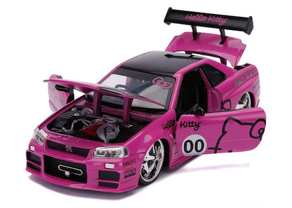 Jada Toys Hello Kitty 2002 Nissan Skyline GT-R (BNR34) 1/24 Scale Die Cast Figure