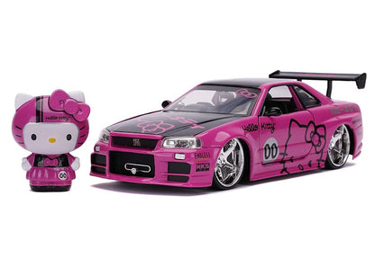 Jada Toys Hello Kitty 2002 Nissan Skyline GT-R (BNR34) 1/24 Scale Die Cast Figure
