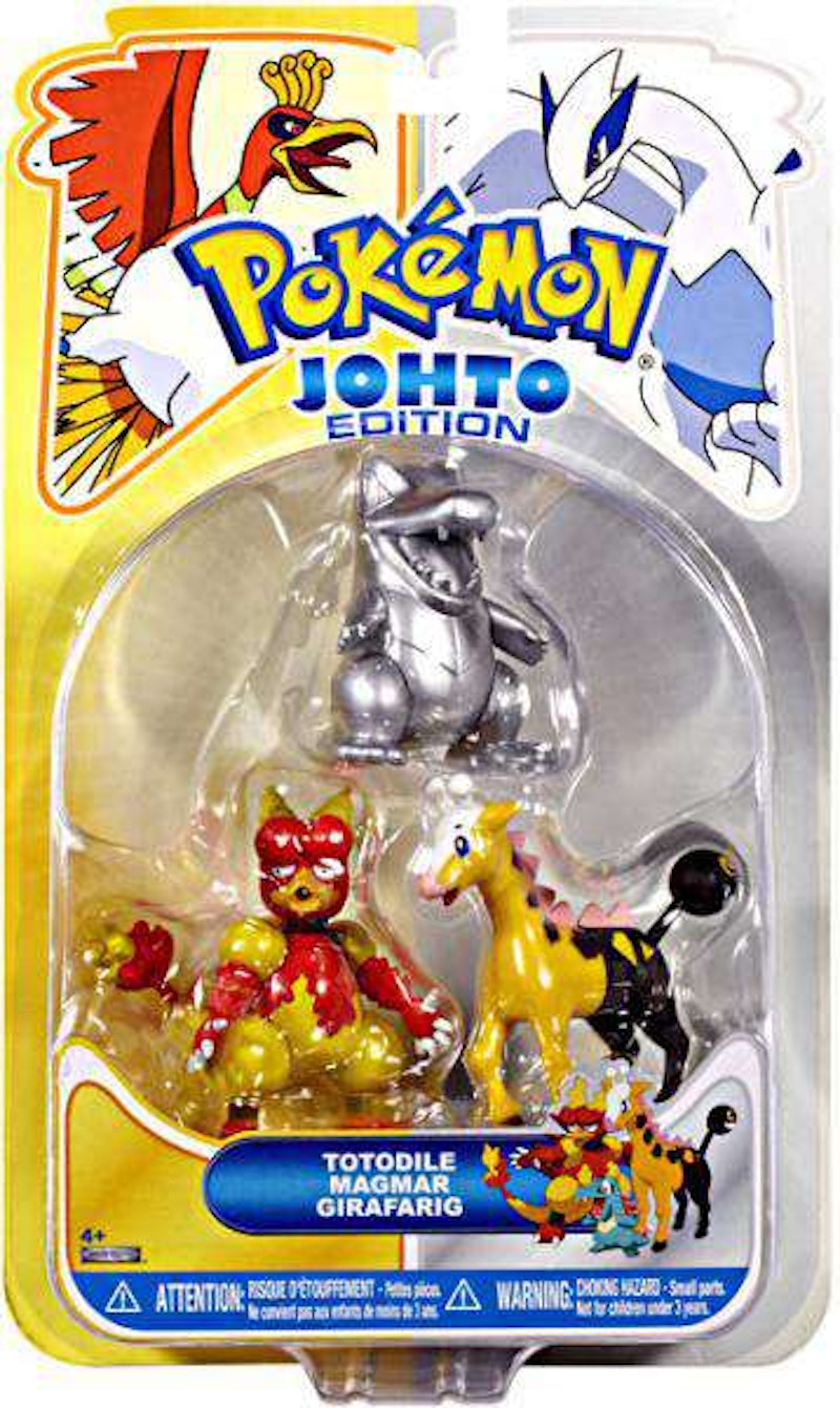 Jakks Pacific Pokemon Series 17 Silver Totodile, Magmar & Girafarig Figure (Set of 3)