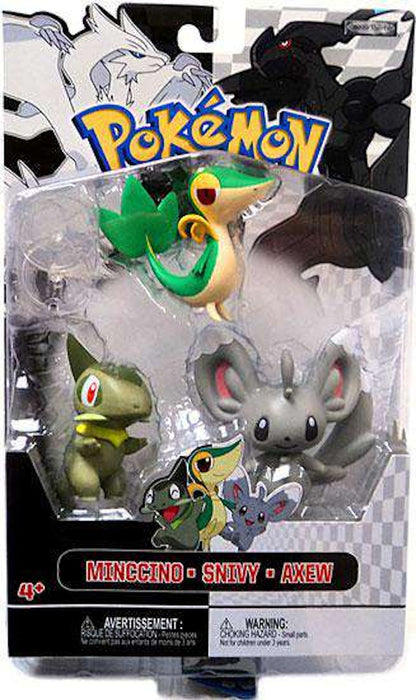 Jakks Pacific Pokemon Series 2 Basic Minccino, Snivy & Axew Figure (Set of 3)