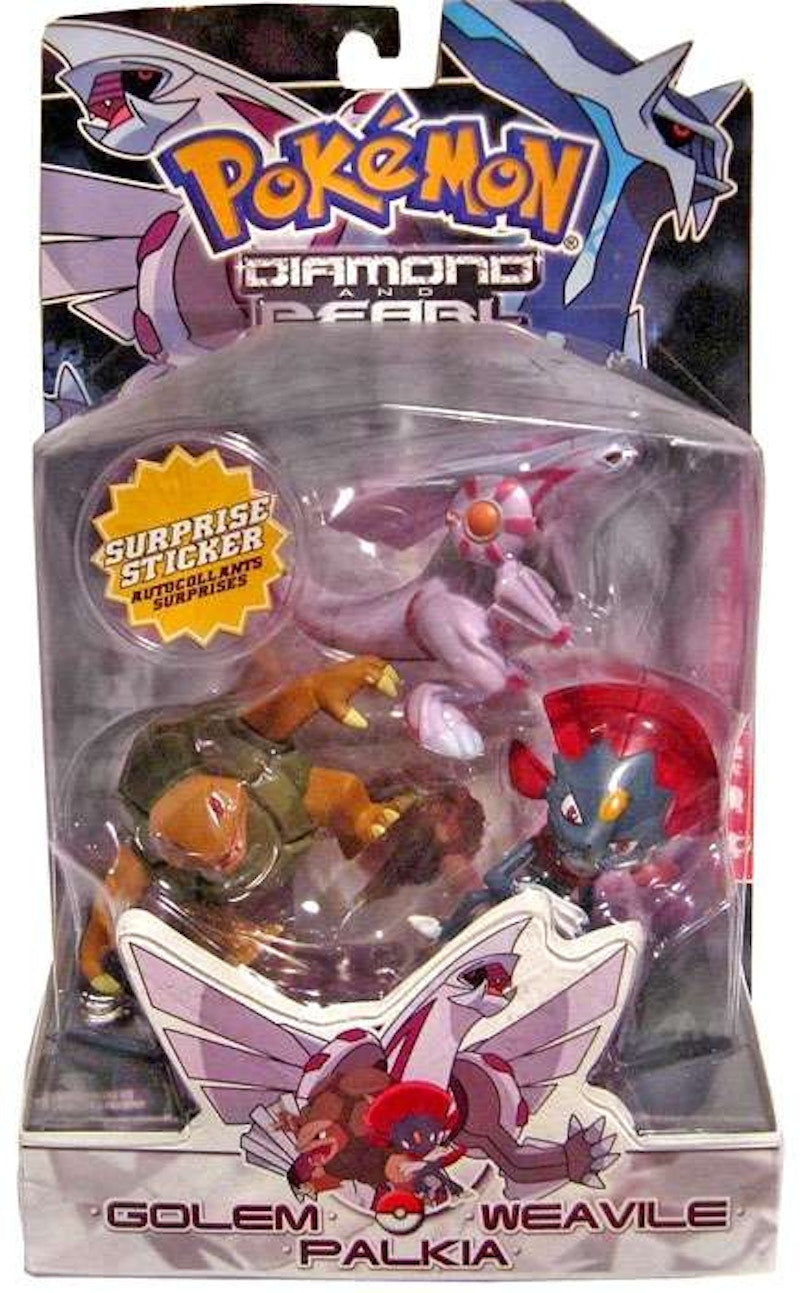 Jakks Pacific Pokemon Series 2 Palkia, Weavile & Golem Figure (Set of 3)