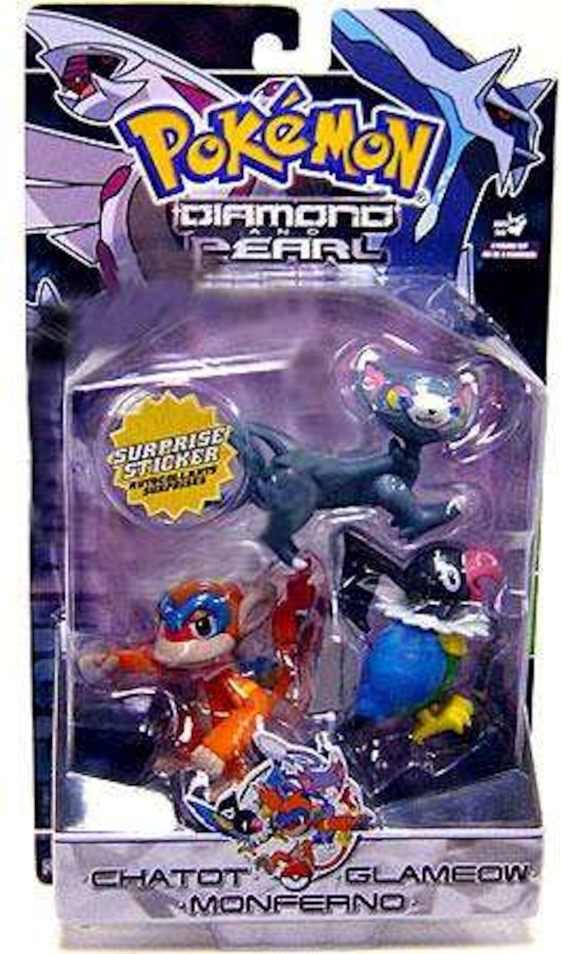 Jakks Pacific Pokemon Series 3 Chatot, Glameow & Monferno Figure (Set of 3)