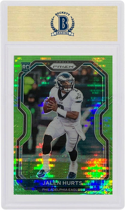 Jalen Hurts 2020 Panini Prizm Rookie Neon Gren Pulsar #343 (PSA or BGS Graded)