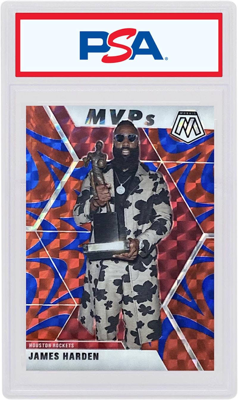 James Harden 2019 Panini Mosaic MVP's Reactive Blue #296 (PSA or BGS Graded)