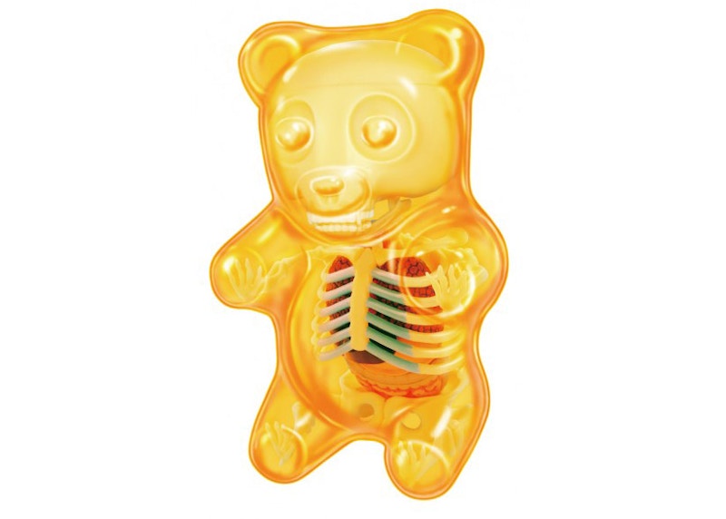 Jason Freeny 4D Master Funny Anatomy Gummy Bear Figure Clear Yellow