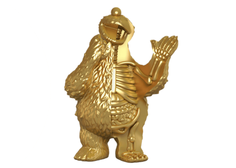 Jason Freeny Cookie Monster Chase Figure Gold