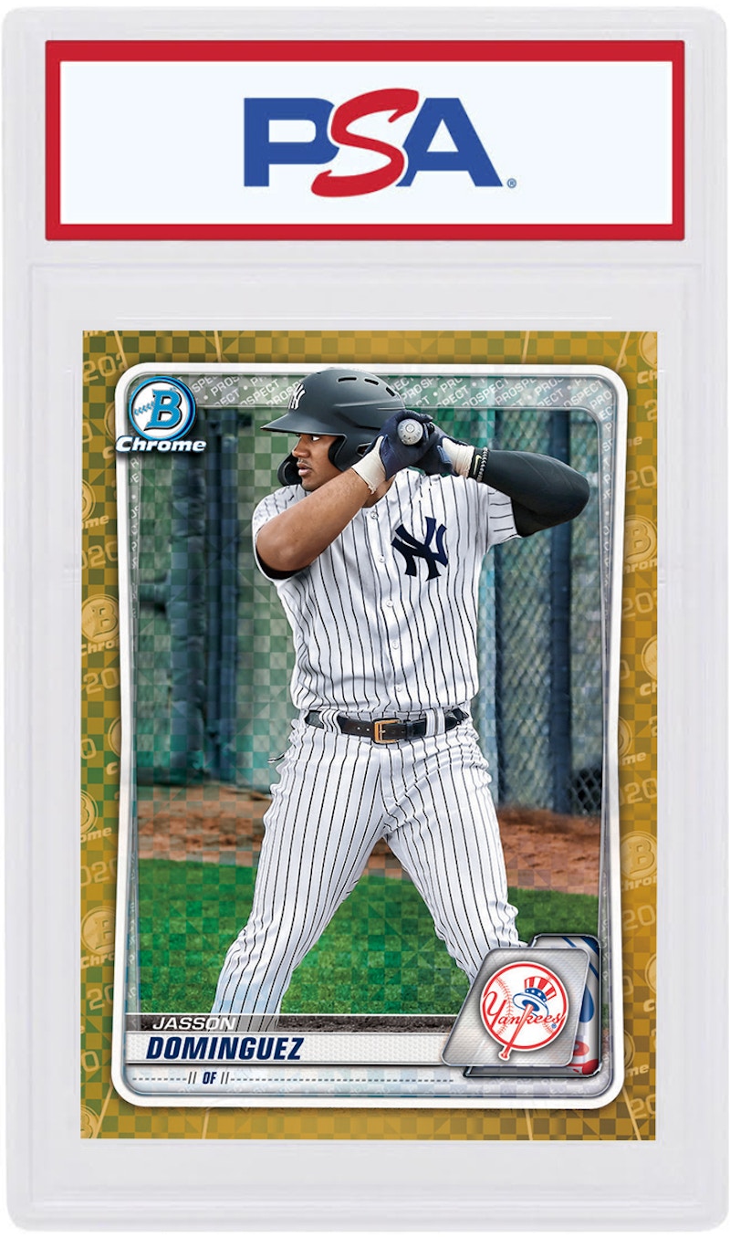 Jasson Dominguez 2020 Bowman Chrome X Gold X-Fractor /3 #BCP-243 (PSA or BGS Graded)